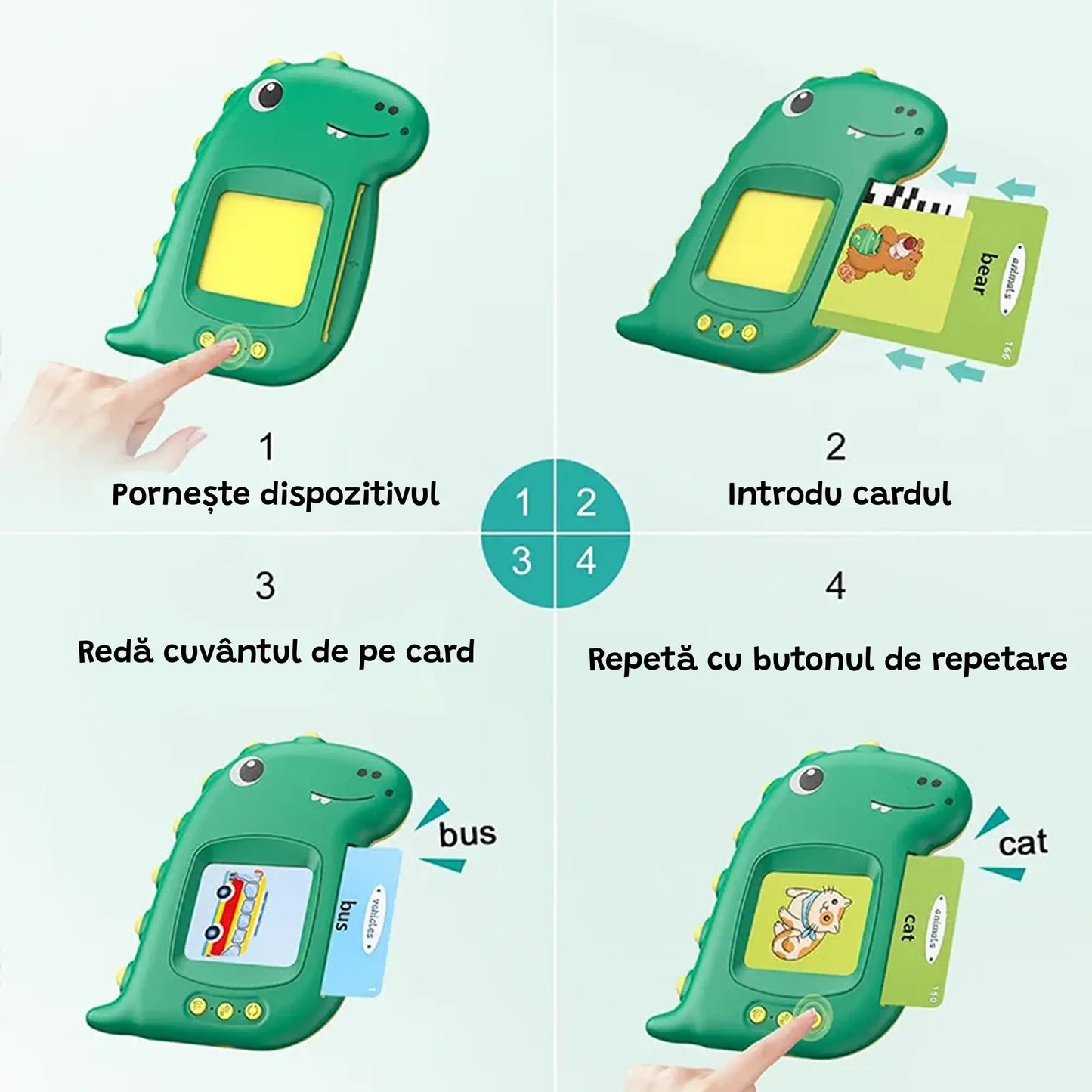TalkyCard™ Carduri educative de engleză – Primele Cuvinte în Engleză pentru Copii